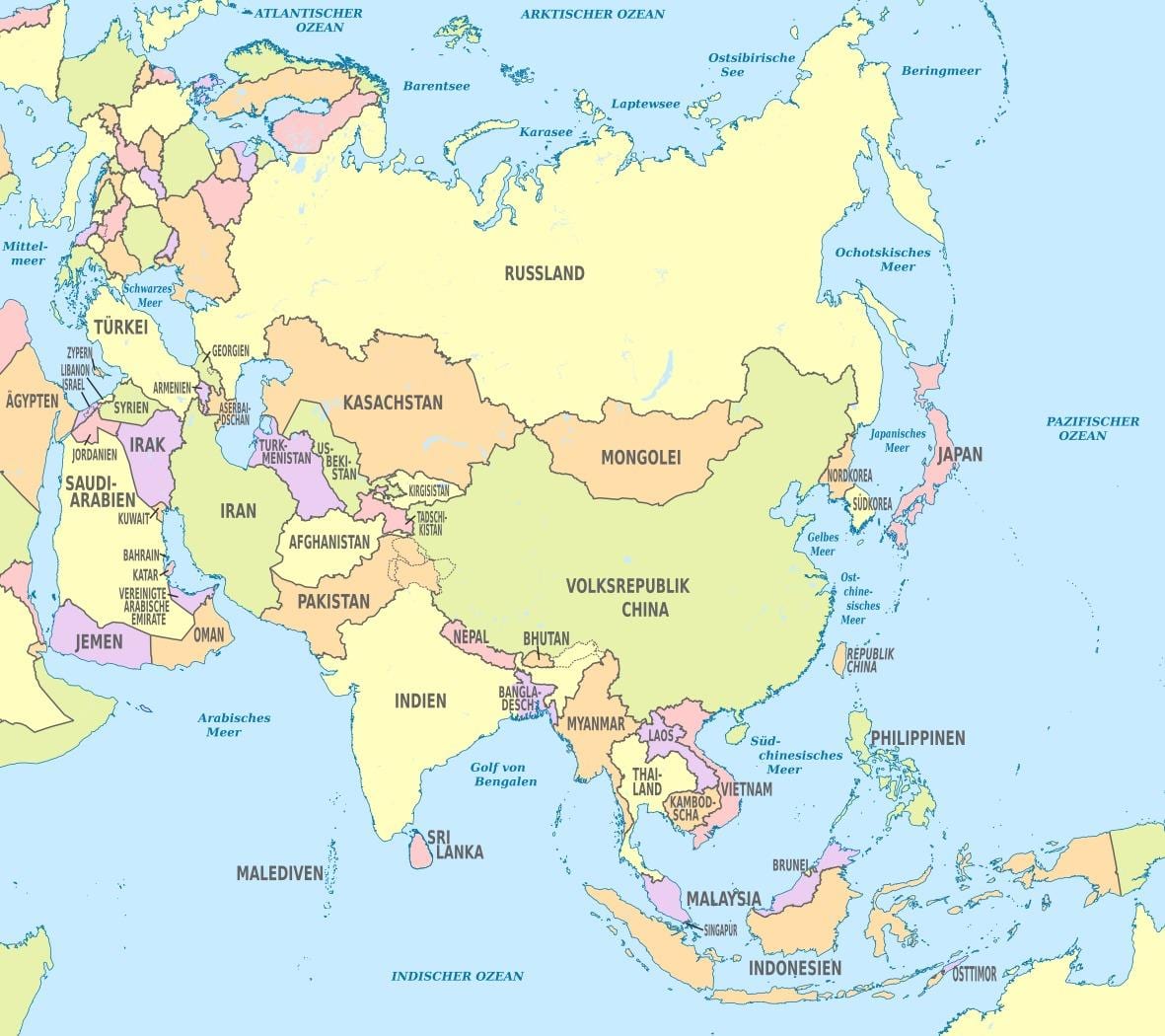 kaart van Bahrain-asië