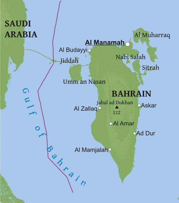 kaart van Bahrain brug
