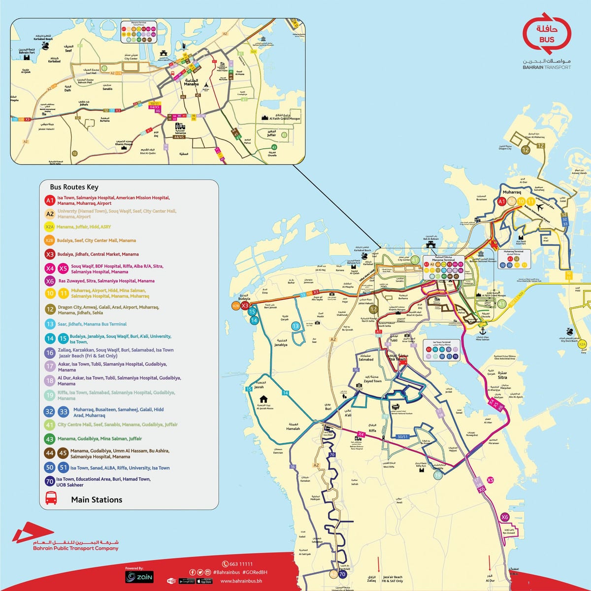 kaart van Bahrain bus