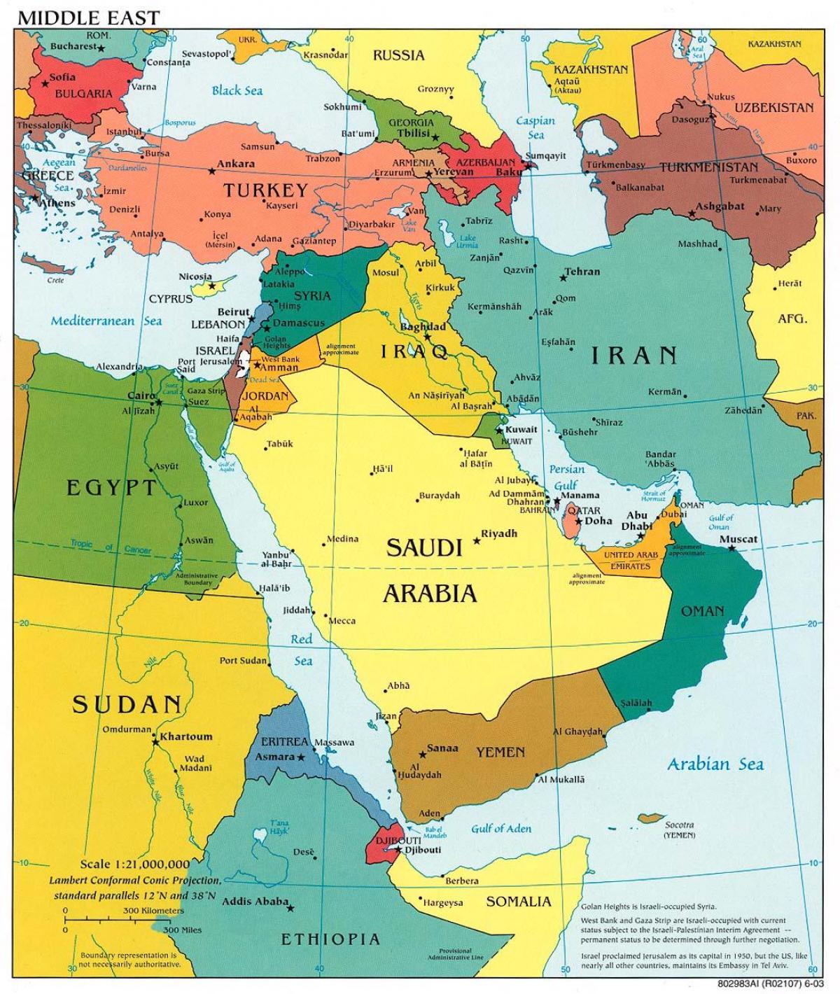 Bahrain op die midde-ooste kaart