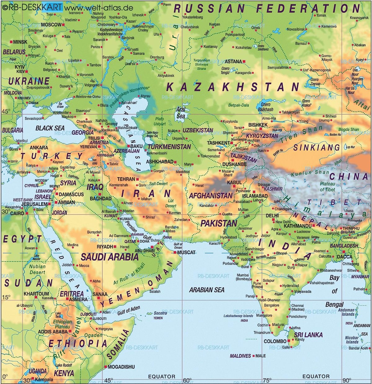 kaart van Bahrain kaart wêreld atlas