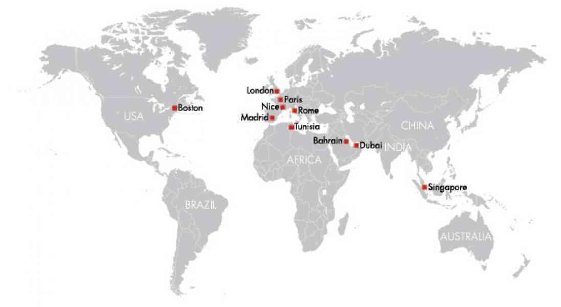 Bahrain in die kaart van die wêreld