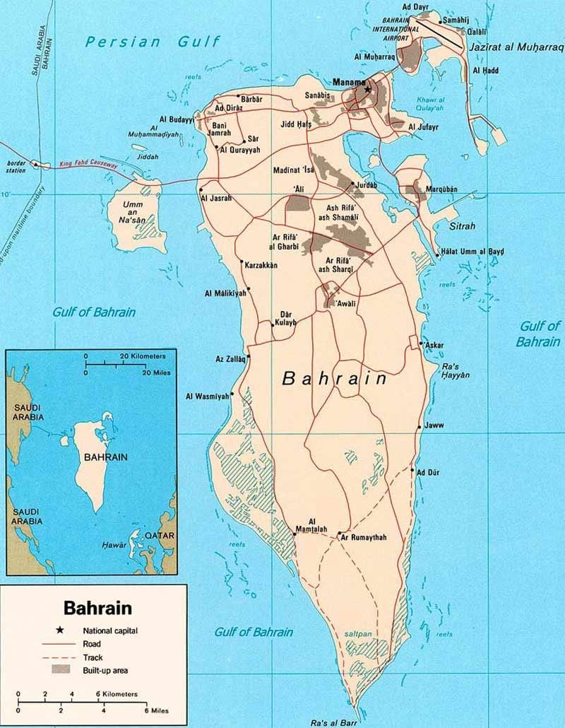 kaart van Bahrain pad kaart locator