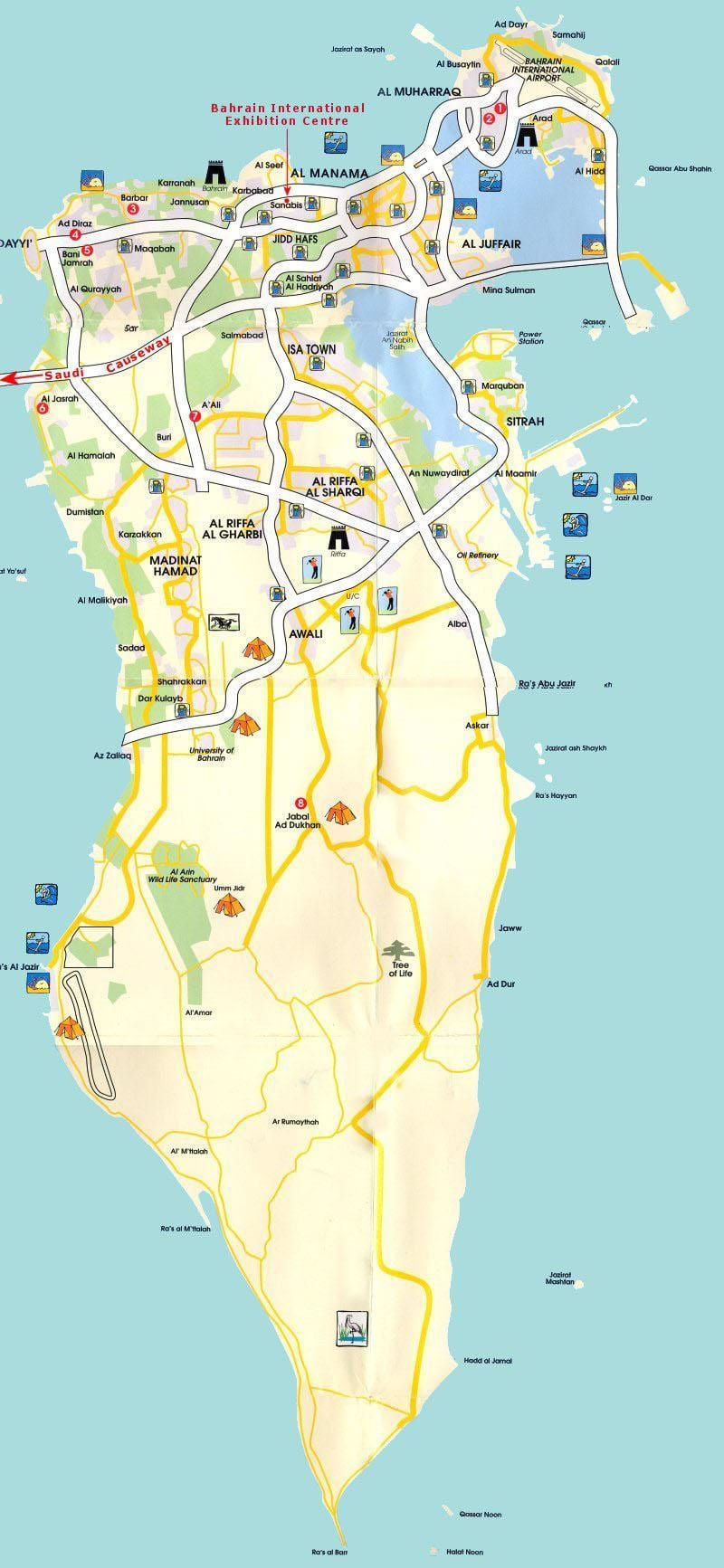 kaart van Bahrain souk