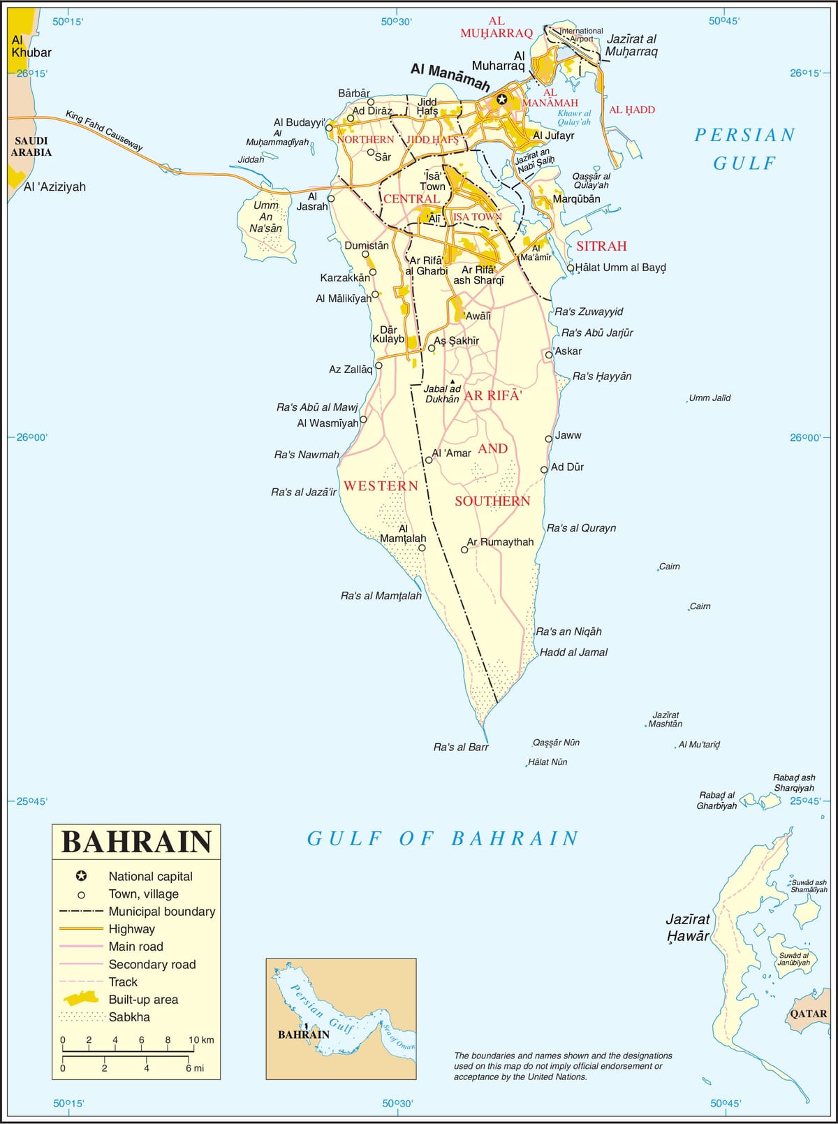 Bahrain politieke kaart
