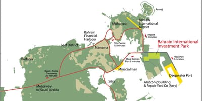 Kaart van Bahrain 2030