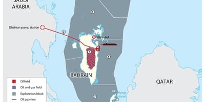 Kaart van Bahrain blokke