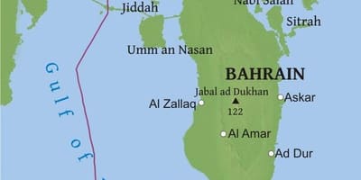 Kaart van Bahrain brug